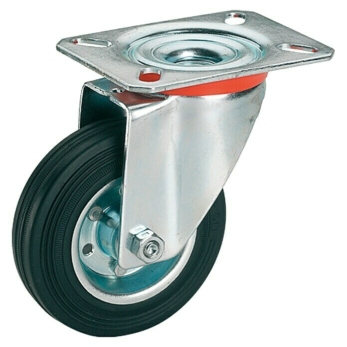 Stabilit Transportgeräterolle (Durchmesser Rollen: 100 mm, Traglast: 70 kg, Rollenlager, Mit Platte)