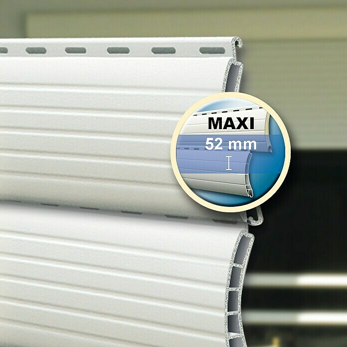 System Maxi Grau Farben Weiß PVC Rolladenpanzer Auswählbar: Breite 50-200 cm Höhe 100-230 cm Schellenberg Rolladen Maßanfertigung 
