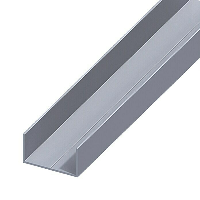 Kantoflex Rechteck-U-Profil (2.500 x 27,5 x 15,5 mm, Stärke: 1,5 mm, Aluminium, Blank)