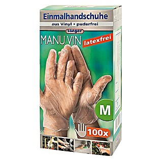 Sänger Einmalhandschuhe Manu Vin (Größe: M, 100 Stk., Vinyl, Latexfrei)