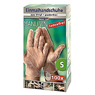 Sänger Einmalhandschuhe Manu Vin (Größe: S, 100 Stk., Vinyl, Latexfrei)