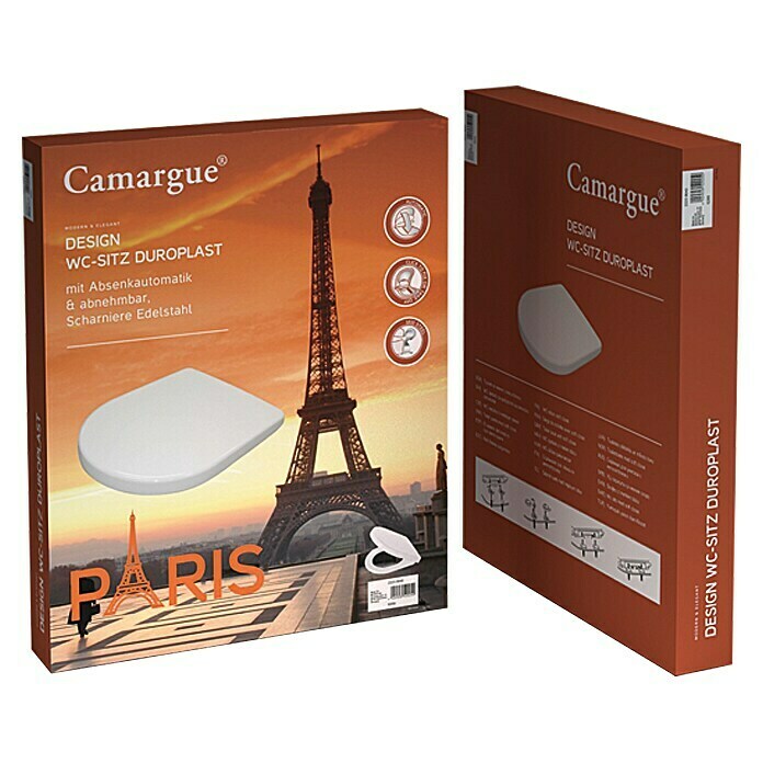 Camargue Paris WC-Sitz (Weiß, Mit Absenkautomatik, Duroplast)