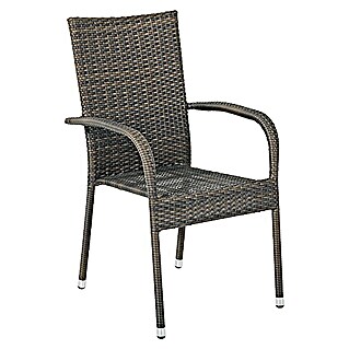 Sunfun Mia Vrtna stolica koja se može slagati jedna na drugu (Tamnosmeđe boje, Plastično pletivo, Širina: 56 cm)