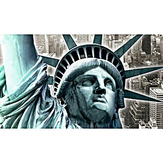 Poster mit Glitzer-Applikation (Close up Statue of Liberty, B x H: 135 x 78 cm)
