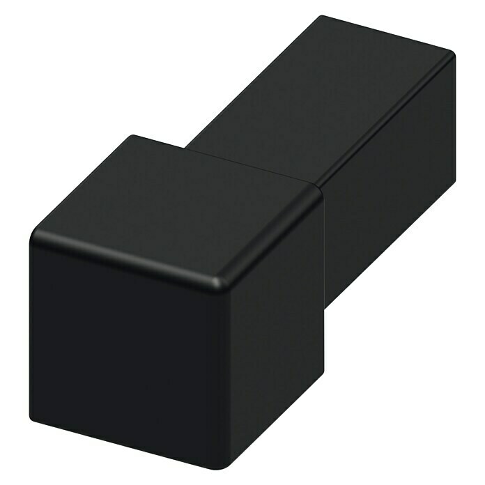 Vierkante hoek (Aluminium, Zwart, Hoogte: 10 mm, Geborsteld)