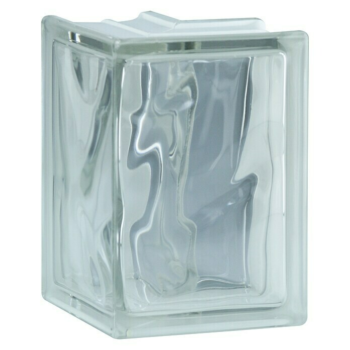 Fuchs Design Glasbaustein Eckstein (Klar, Wolke, 19 x 13,2 x 8 cm)