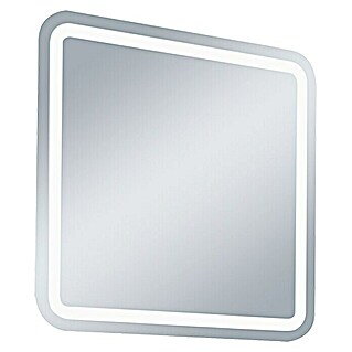 Camargue Wave Ogledalo s LED rasvjetom (60 x 60 cm, Kontinuirano podešavanje temperature svjetla, Sa zaobljenim rubovima)