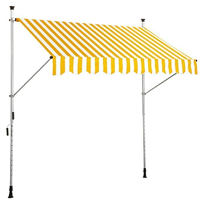 Sunfun Tenda s nosačem (Žuto / bijelo, Širina: 2,5 m, Izvlačenje: 1,3 m)