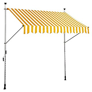 Sunfun Tenda s nosačem (Žuto-bijele boje, Širina: 2,5 m, Izvlačenje: 1,3 m)