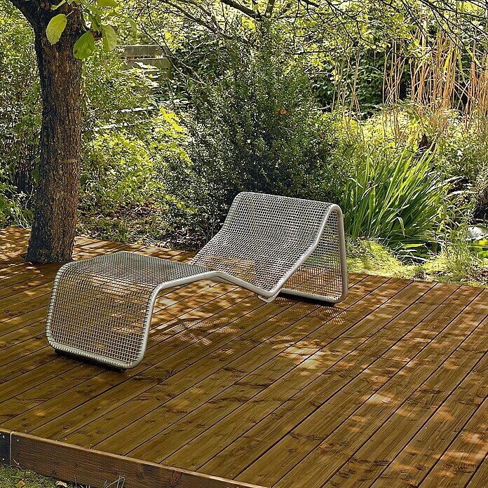 Tarima para terraza (Pino, 200 x 14,5 x 2,8 cm, Color: Teca)