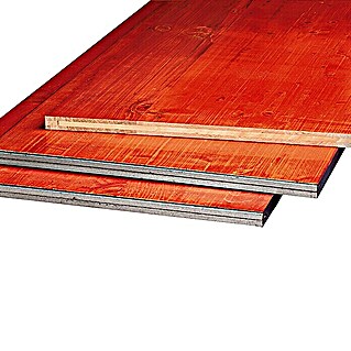 3-Schicht-Schaltafel (200 x 50 x 2,1 cm, Fichte/Tanne, Imprägniert, Rot)