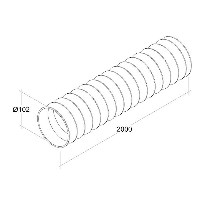 Air-Circle PVC-Schlauch (Ø x L: 100 mm x 2 m, Max. Luftleistung: 300 m³/h)