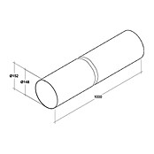 Air-Circle PVC-Rundrohr (Ø x L: 150 mm x 1 m, Max. Luftleistung: Ab 600 m³/h)
