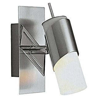Tween Light Foco de una luz LED Rocca 1 (3 W, L x An x Al: 10 x 10 x 16,5 cm, Níquel satinado, Blanco Opal, Blanco cálido)