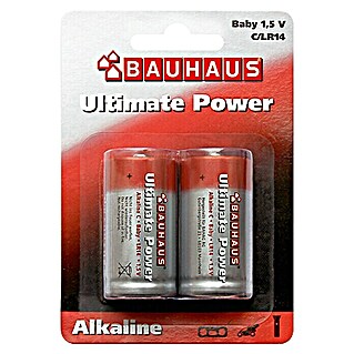 BAUHAUS Alkaline-Batterie Ultimate Power (Baby C, Alkali-Mangan, 1,5 V, Anzahl: 2)