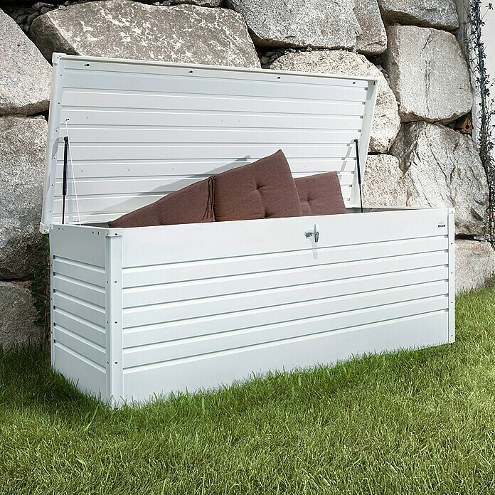 Biohort Garten-Aufbewahrungsbox FreizeitBox 160 (Weiß, 160 x 79 x 83 cm