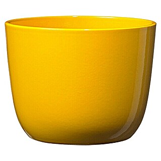 SK Okrugla tegla za biljke Sevilla (Vanjska dimenzija (ø x V): 12 x 10 cm, Žute boje, Keramika, Sjaj)