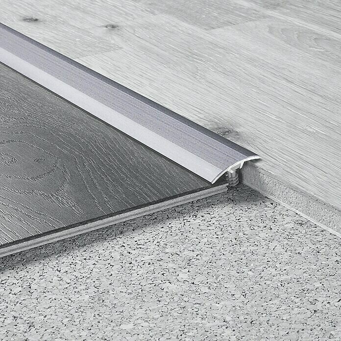 LOGOCLIC Übergangsprofil (Edelstahl matt, 0,9 m x 30 mm, Montageart: Schrauben)