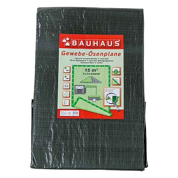 BAUHAUS Lona textil con ojales (5 x 3 m, 140 g/m², Polietileno)