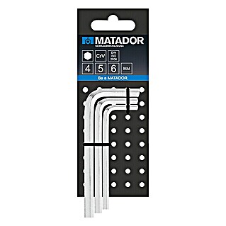 Matador Set imbus ključeva (3 -dij., 4/5/6 mm, Unutarnje šesterokutno)