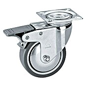 Stabilit Rueda giratoria para equipos (Diámetro ruedas: 75 mm, Capacidad de carga: 50 kg, Casquillo liso, Con placa y freno)