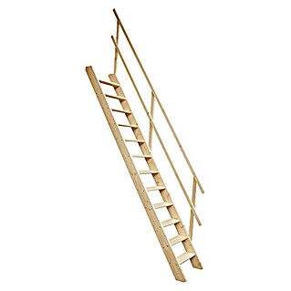 Solid Elements Drvene stepenice s rukohvatom (Smreka/jela, Visina kata: 272 cm)