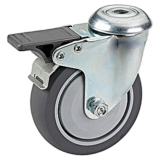 Stabilit Apparate-Lenkrolle (Durchmesser Rollen: 50 mm, Traglast: 45 kg, Kugellager, Mit Rückenloch und Feststeller)