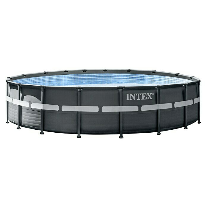 Intex Frame-Pool-Set (Ø x H: 488 x 122 cm, 19.156 l, Dunkelgrau)