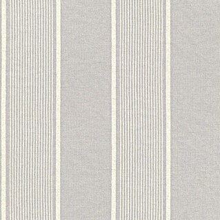 FREUNDIN HOME COLLECTION III Vliestapete (Grau/Weiß, Streifen, 10,05 x 0,53 m)