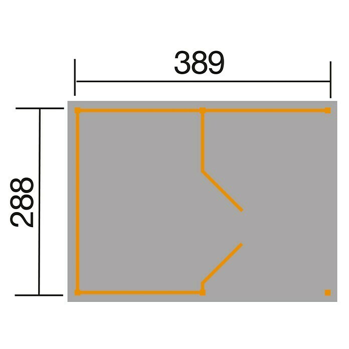 Weka Gerätehaus 607 (B x T: 408 x 318 cm, Wandstärke: 20 mm, Mit Rückwand)