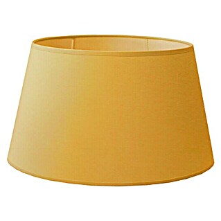 Idp Lampshades Pantalla de lámpara Redonda baja (Ø x Al: 30 x 20 cm, Mostaza, Algodón)