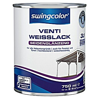 swingcolor Venti-Weißlack 3in1 (Weiß, 750 ml, Seidenglänzend)