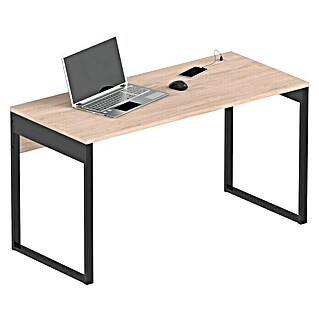 Muebles Pitarch Mesa de escritorio Nexus (L x An x Al: 60 x 135 x 75 cm, Roble/Negro)