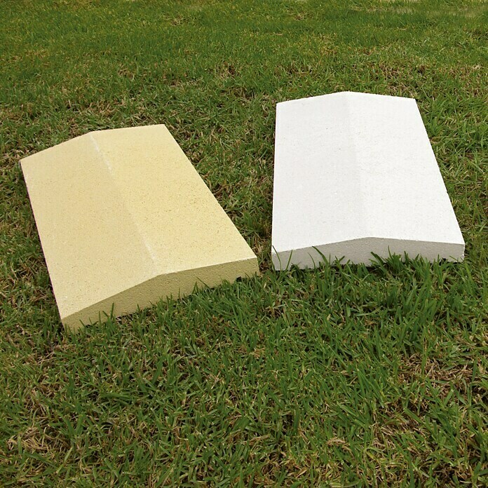 Cubremuros doble pendiente (50 x 27 x 5 cm, Blanco, Hormigón)