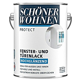 SCHÖNER WOHNEN-Farbe Protect Fenster- & Türenlack (Reinweiß, 2,5 l, Glänzend)