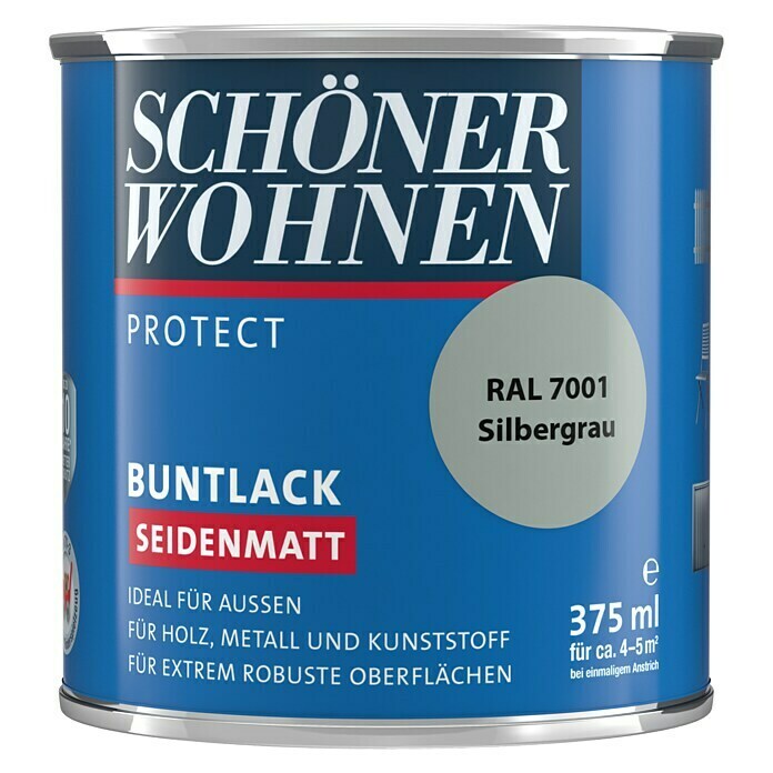 SCHÖNER WOHNEN-Farbe Protect Buntlack RAL 7001 