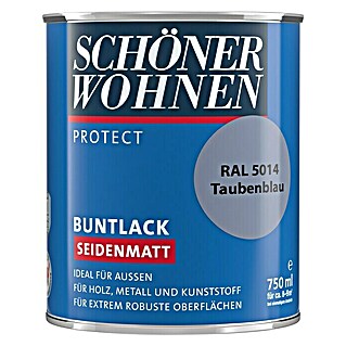 SCHÖNER WOHNEN-Farbe Protect Buntlack RAL 5014 (Taubenblau, 750 ml, Seidenmatt)