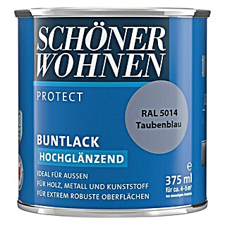 SCHÖNER WOHNEN-Farbe Protect Buntlack (Taubenblau, 375 ml, Hochglänzend)