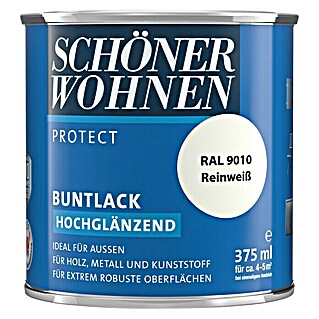 SCHÖNER WOHNEN-Farbe Protect Buntlack (Reinweiß, 375 ml, Hochglänzend)