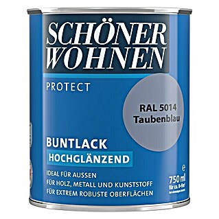 SCHÖNER WOHNEN-Farbe Protect Buntlack (Taubenblau, 750 ml, Hochglänzend)