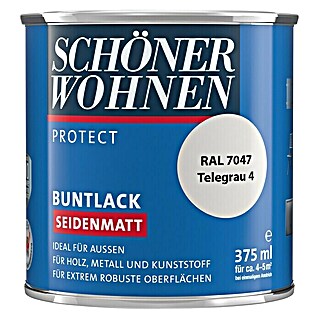 SCHÖNER WOHNEN-Farbe Protect Buntlack (Telegrau, 375 ml, Seidenmatt)