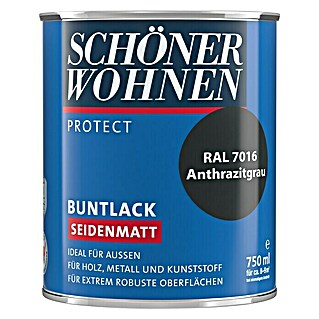 SCHÖNER WOHNEN-Farbe Protect Buntlack (Anthrazitgrau, 750 ml, Seidenmatt)