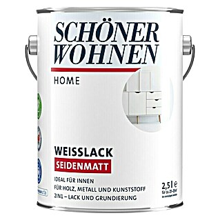 SCHÖNER WOHNEN-Farbe Home Weißlack (Reinweiß, 2,5 l, Seidenmatt)