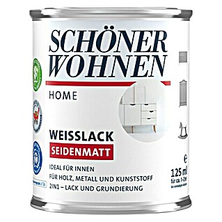 SCHÖNER WOHNEN-Farbe Home Weißlack (Reinweiß, 125 ml, Seidenmatt)