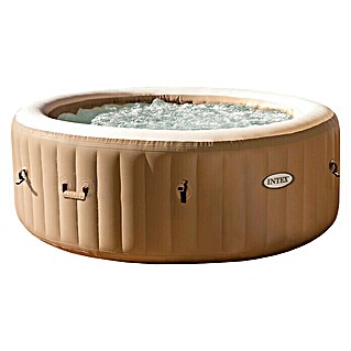 Intex Pure Spa Außen-Whirlpool 77 Bubble Massage (Ø x H: 196 x 71 cm, 0,8 m³, Geeignet für: 4 Erwachsene, Beige/Weiß)