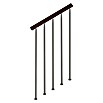 Fontanot Barandilla de escalera suplementaria Kompact (Largo: 120 cm, Gris metálico, Color pasamanos: Haya oscura)