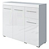 Wilmes Sideboard (L x B x H: 38,5 x 105 x 84 cm, Weiß, Anzahl Schubladen: 1 Stk., Anzahl Türen: 3 Stk.)
