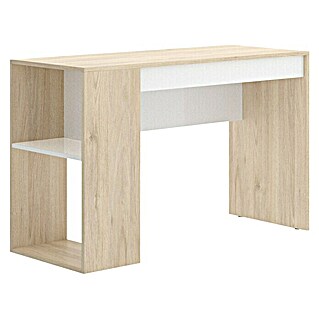Mesa de escritorio Teo (Blanco/Natural, L x An x Al: 50 x 115 x 74 cm)