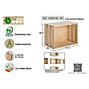 Astigarraga Home Box Holzkiste (L x B x H: 28 x 51,2 x 38,4 cm, Kiefernholz)