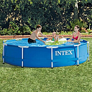 Intex Set bazen s priborom Frame Pool (Ø x V: 305 x 76 cm, 4.485 l, Plave boje)